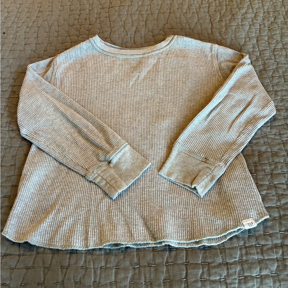 GAP Waffle Knit Gray Top Little Kid Small